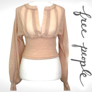 Free People Long Sleeve Cropped Top